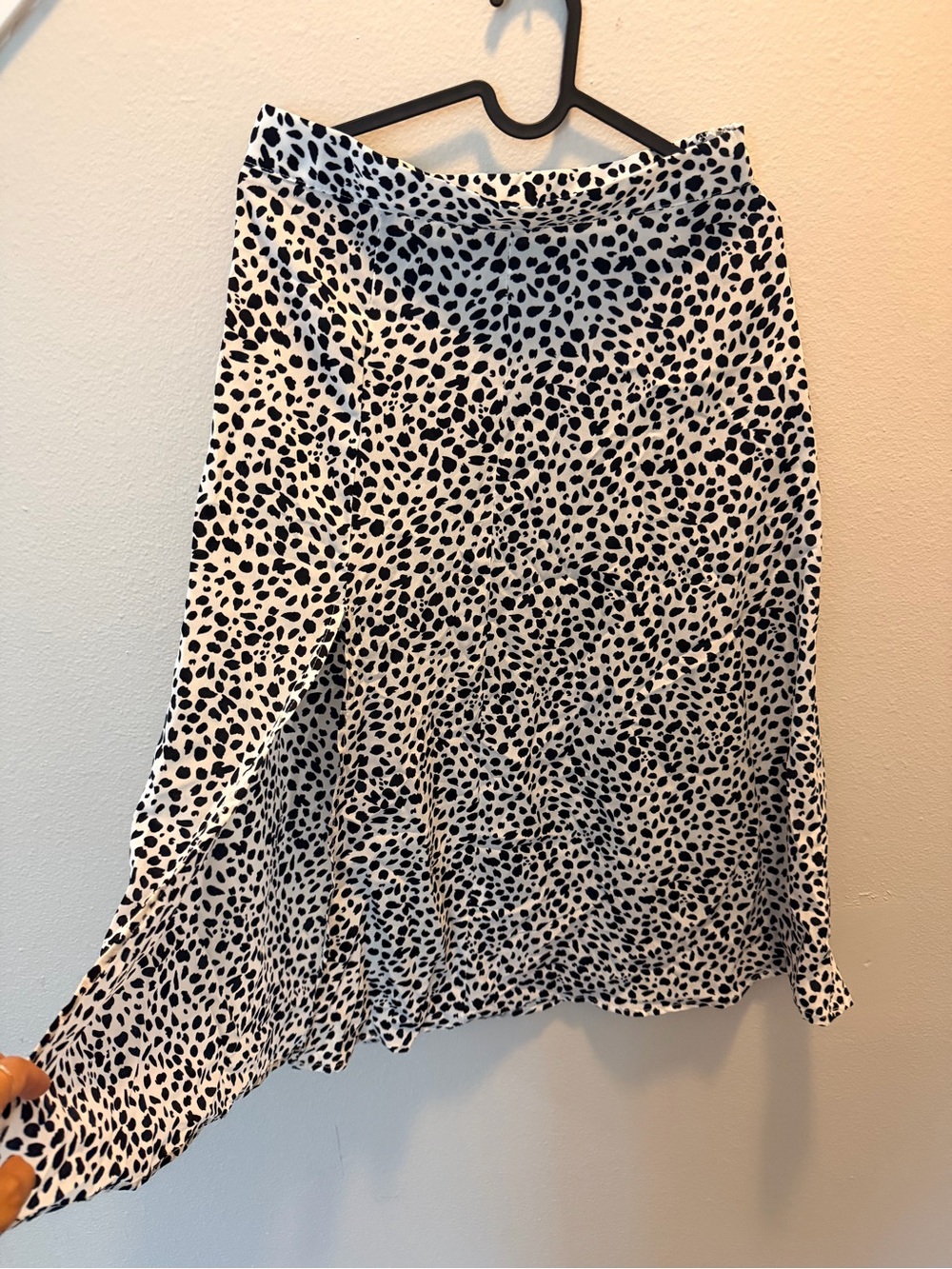 SHEIN Black & White Dalmatian Spot A-Line Skirt